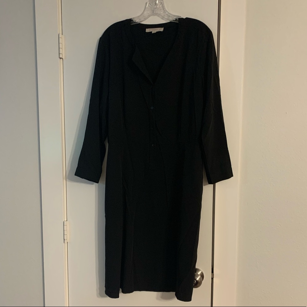 Loft Black Dress with Pockets - Size 16